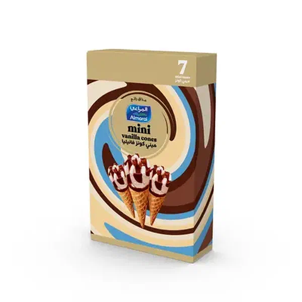 ALMARAI MINI VANILLA CONES 196ML - MINI VANILLA ICE CREAM CONES