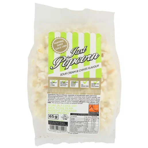 Just Popcorn Sour Cream Chives 65g