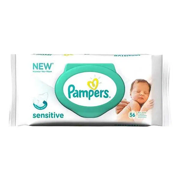 PAMPERS SENSITIVE SKIN FRAGRANCE-FREE BABY WIPES 56-COUNT