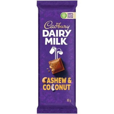 Cadbury Cashew & Coconut 80g