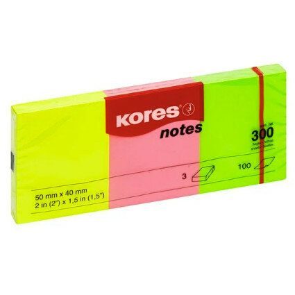 Kores 40x50mm 3 Pack Sticky Notes
