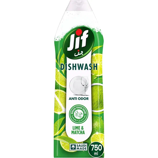 JIF ANTI-ODOR TEA AND LIME HIGH-PERFORMANCE DISHWASHING LIQUID 750ML
