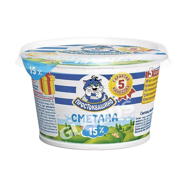 Сметана Простоквашино 15% 180г