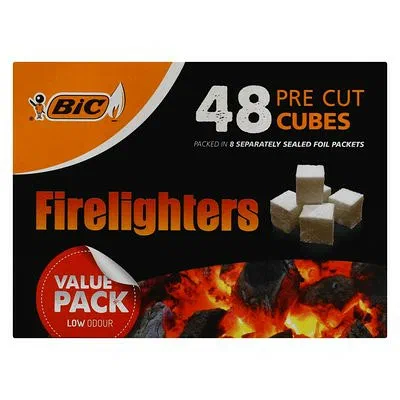 BIC Firelighters Pre-Cut Cubes 48 Pack