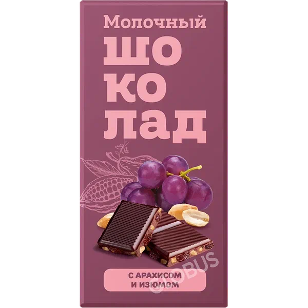Карамелия жержаңгак/мейиз сүттүү шоколад 80г