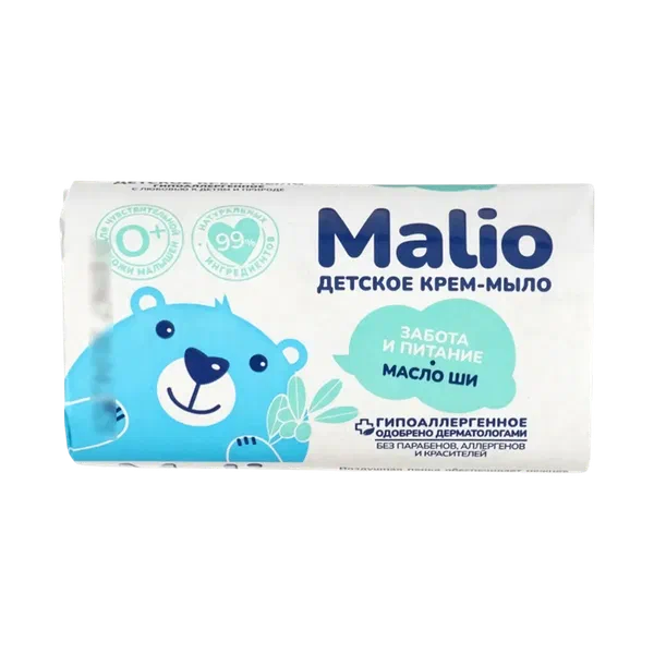 Крем-мыло Малио забота/питание масло ши твердое детск 90г