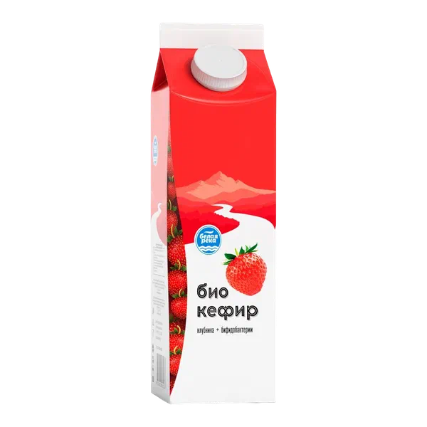 Биокефир Белая Река клубника 2.5% 900г PP