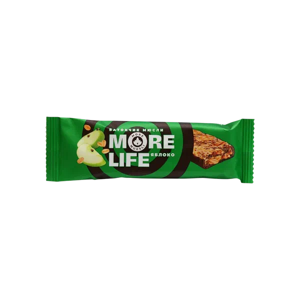 More Life  алма глазурь мн капталган мюсли батончиги 32г