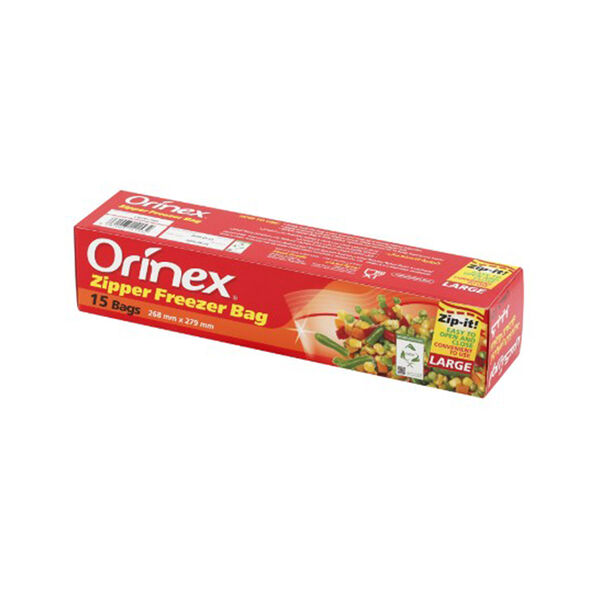 Orinex Zipper Freezer (L) Bag 15 Pcs