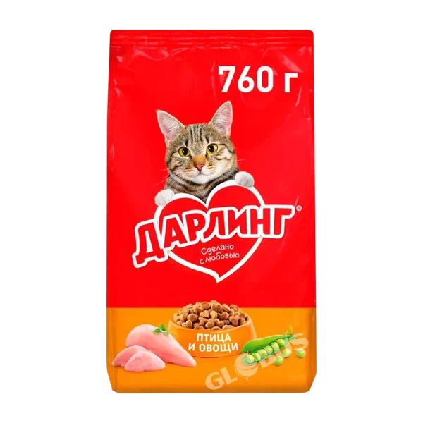 Корм Darling д/кошек Птица/Овощи 760г