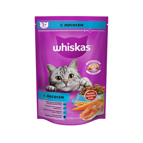 Корм д/кошек Whiskas подушечки-паштет морск ассорти 350г