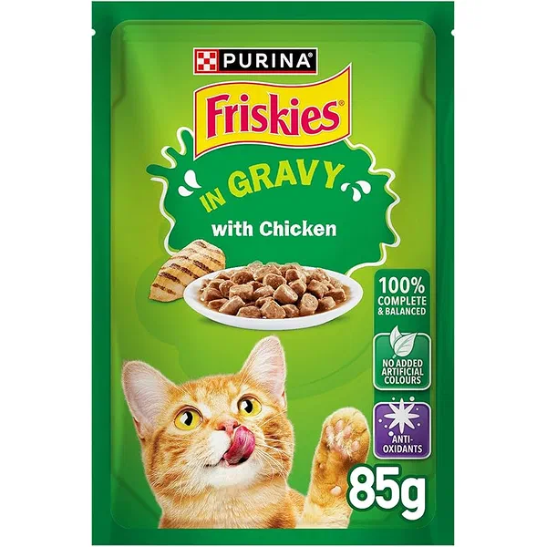 FRISKIES CHICKEN IN RICH SAVORY GRAVY WET CAT FOOD 85G POUCH
