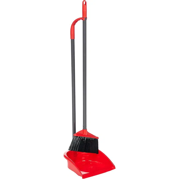 VILEDA LONG HANDLE DUSTPAN AND BROOM ERGONOMIC CLEANING SET
