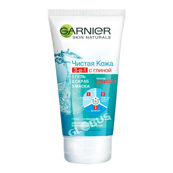 Garnier Таза тери бет үчүн скрабы 1де3 150мл