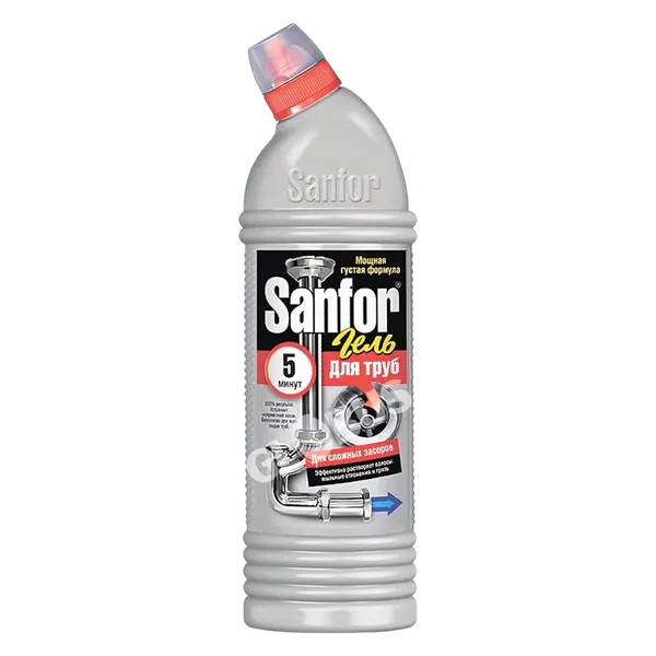 Гель д/чистки труб Sanfor 5 минут д/устран.засоров 750мл