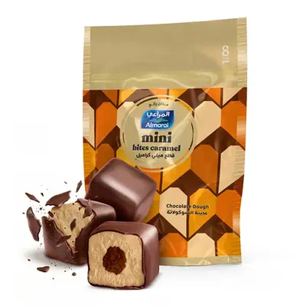 ALMARAI MINI BITE CARAMEL 128ML - MINI CARAMEL ICE CREAM BITES