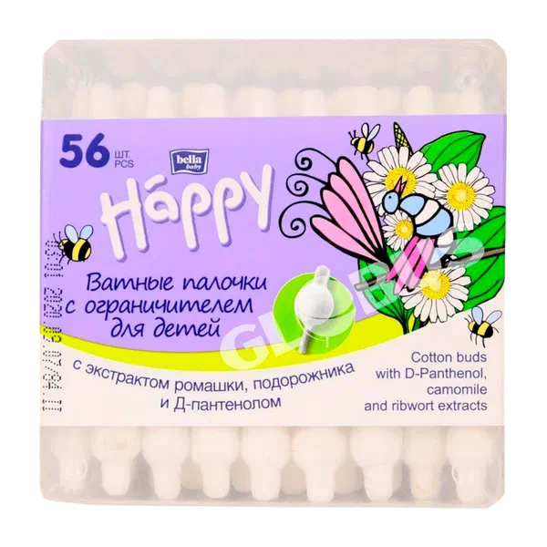 Палочки ватн Happy детск 56шт