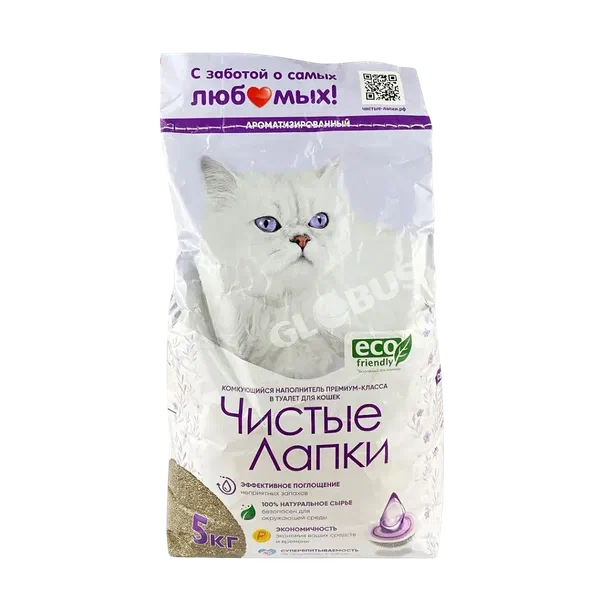 Наполн д/кош туалет Чистые лапки комкующ 5кг аром