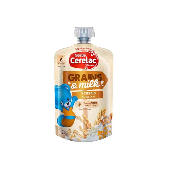 NESTLE CERELAC 5 CEREALS AND MILK TRADITIONAL BABY CEREAL 110G