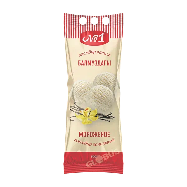 Мороженое №1 пломбир ванильный 500г PL1 ЗМЖ