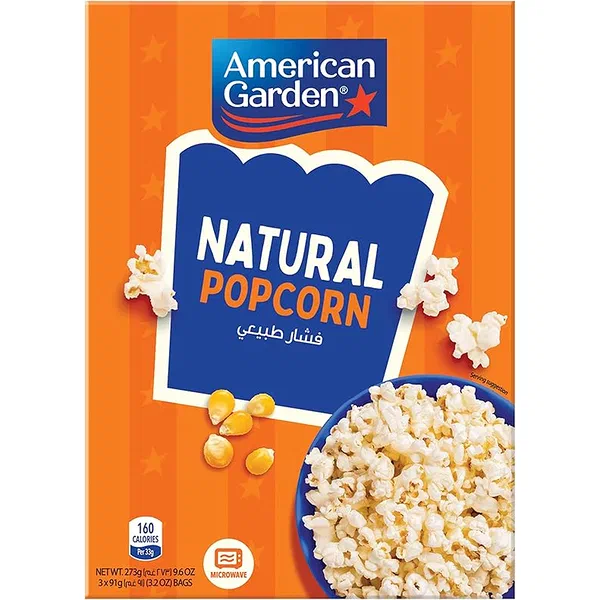 AMERICAN GARDEN MICROWAVE POPCORN CLASSIC NATURAL FLAVOR 273G