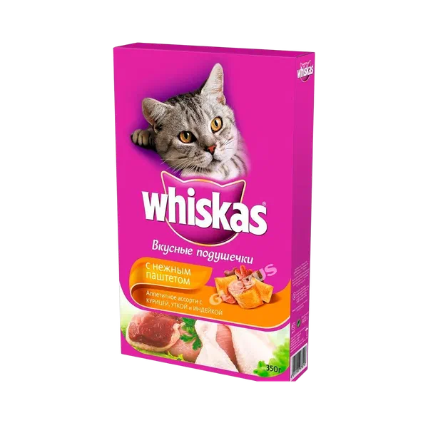 Корм д/кошек Whiskas подуш с паштет кур/индейка 350г