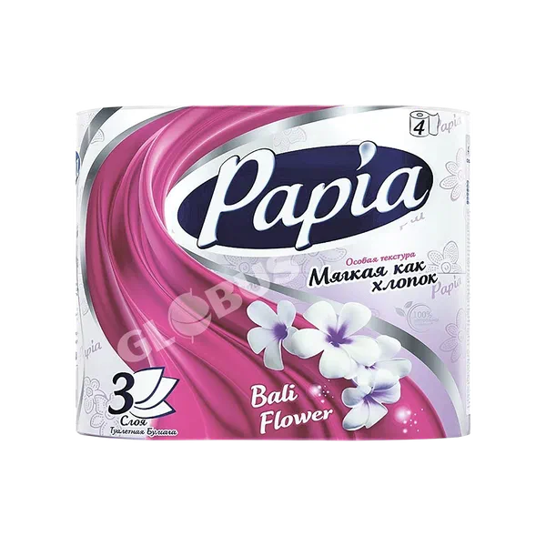 Бумага туал Papia цветы Бали 3сл 4рул