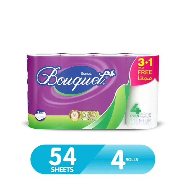 SANITA BOUQUET ROSE SCENTED KITCHEN PAPER TOWELS 4-ROLLS