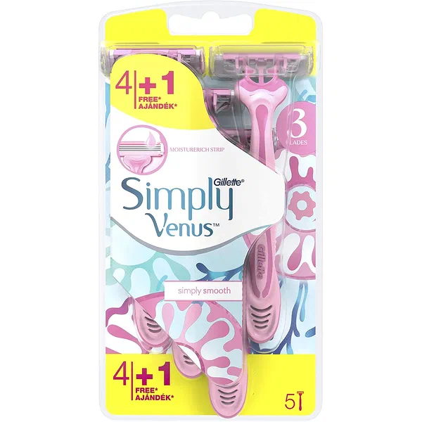 GILLETTE SIMPLY VENUS3 THREE-BLADED DISPOSABLE RAZORS 4-PACK