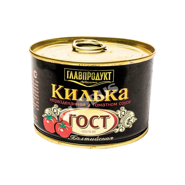 Килька Главпродукт балтийск. в том.соусе /ключ/ 240г ж/б лит.