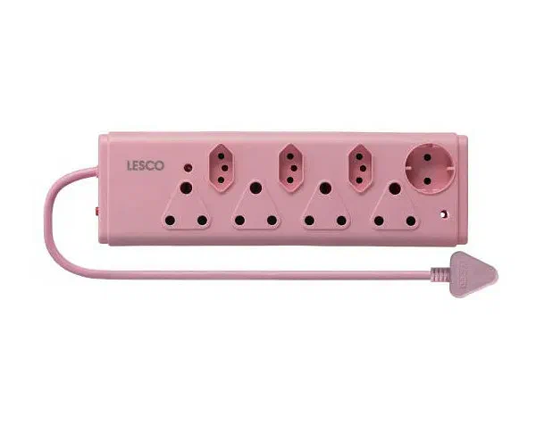 8 way Multi Plug 4x16A + 3XEuro + 1xSch - Pink