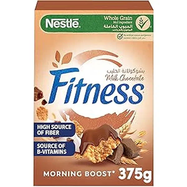 NESTLE FITNESS CHOCOLATE COATED WHOLE GRAIN CEREAL 375G