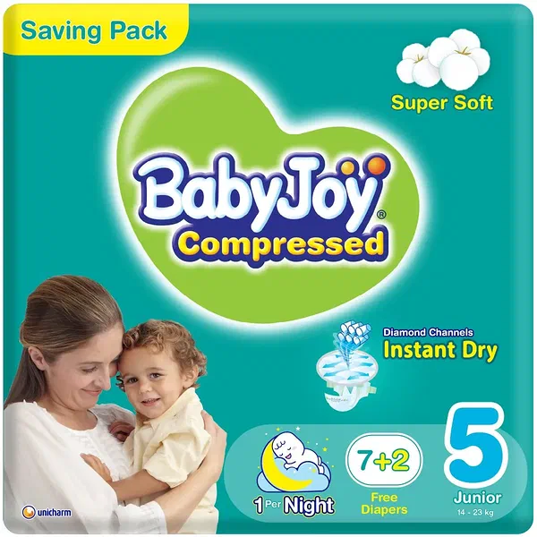 BABYJOY SAVING PACK DIAPERS SIZE 5 JUNIOR 7+2 FREE VALUE SET