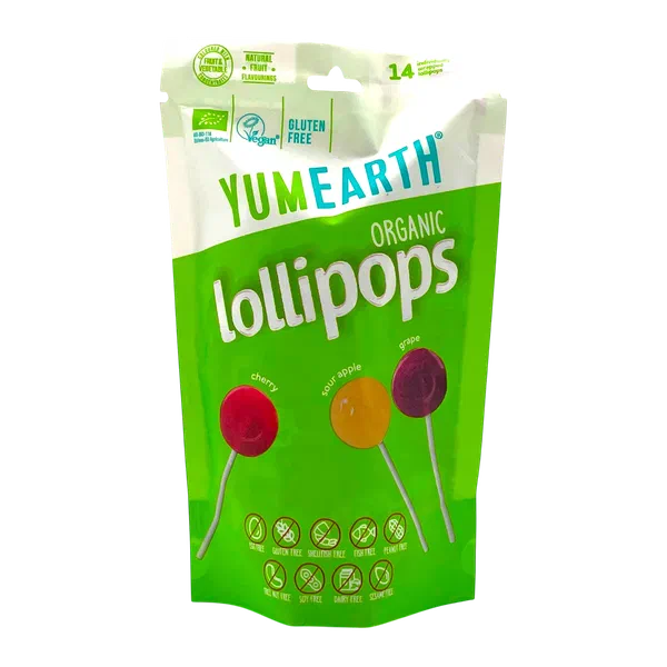 Леденцы YumEarth Organic Lollipops ябл/вишня/виногр 87г
