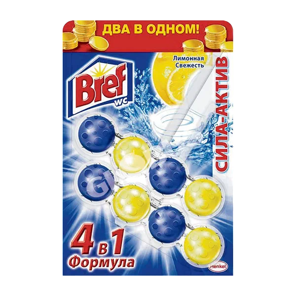 Средство д/туал Henkel Bref Сила Актив лимон свеж 2шт