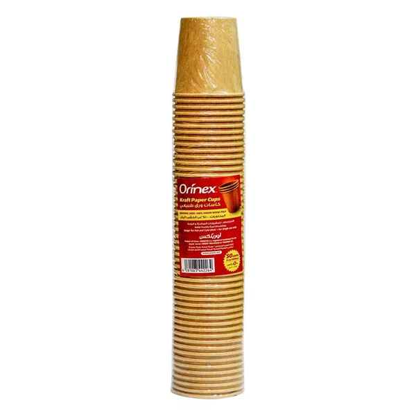 ORINEX TRADITIONAL 4OZ KRAFT PAPER COFFEE CUPS 50-PIECE PACK