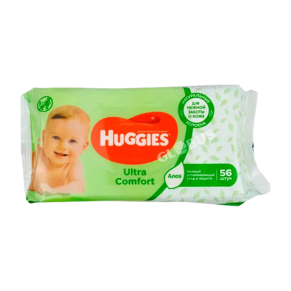 Салфетки влажн Huggies Ultra Comfort детск алоэ 56шт