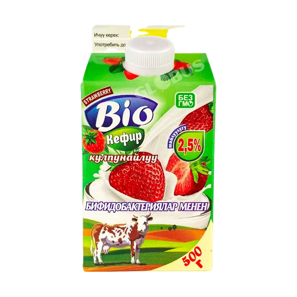 Кефир Умут и К Био клубника 2,5% 0,5л п/п