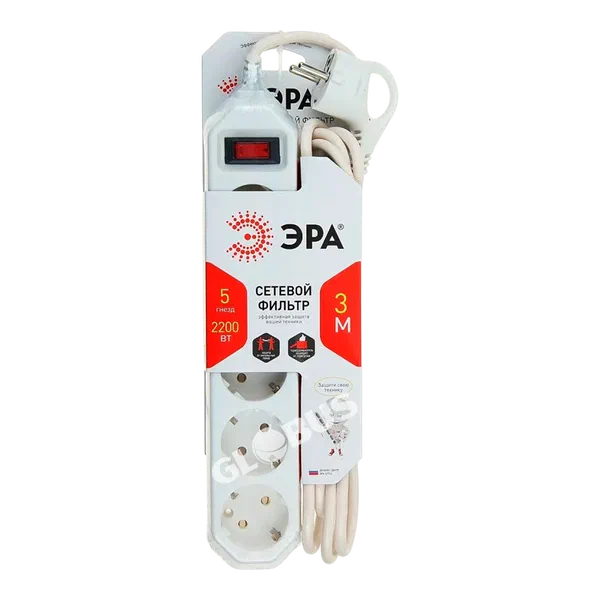 Удлинитель Эра 5*3м сет.фильтр GL