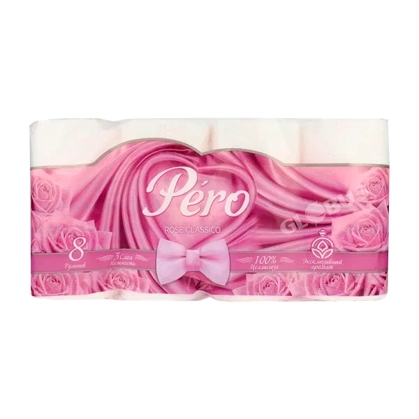 Бумага туал Pero Rose 3сл 8рул РЦ ЭТМ