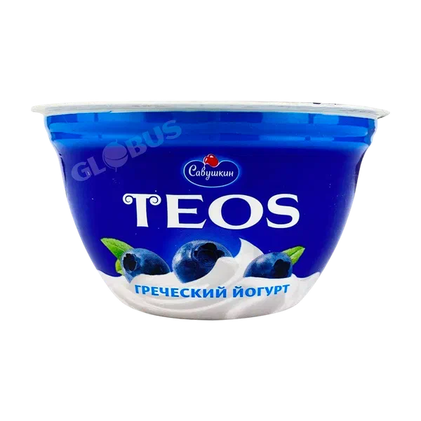 Йогурт Савушкин Teos Греческий черника 2% 140г п/ст РЦ
