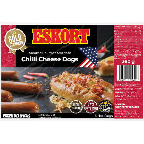 Eskort American Smoked Chilli Cheese Hot dog 380g