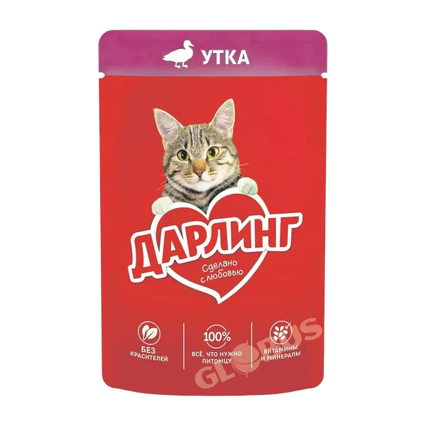 Корм Darling д/кошек утка в подливе 75г
