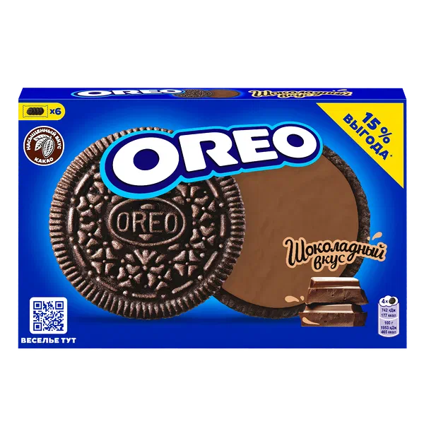 Печенье Oreo какао/шоколад 228г Россия 12