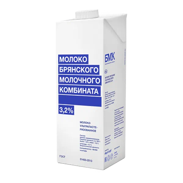 Молоко БМК ультрапаст 3,2% 0,975г т/п