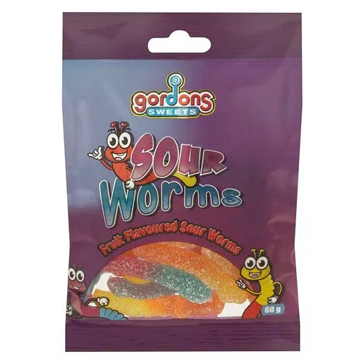 Gordons Sweets Sour Worms 60g