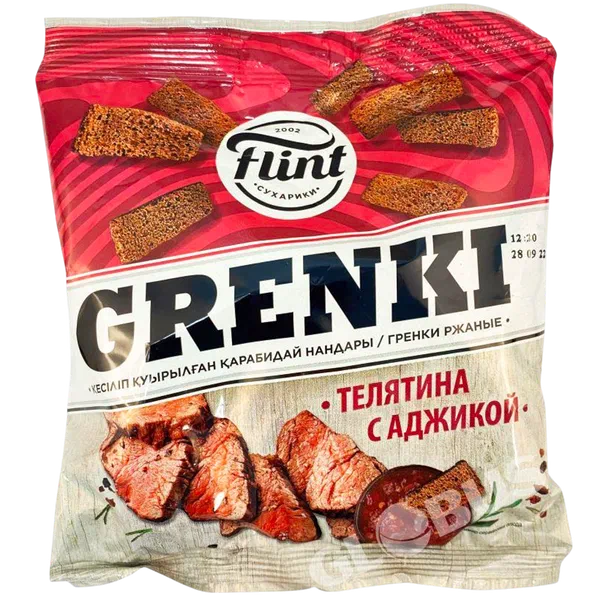 Гренки Флинт телятина с аджикой 100г п/п