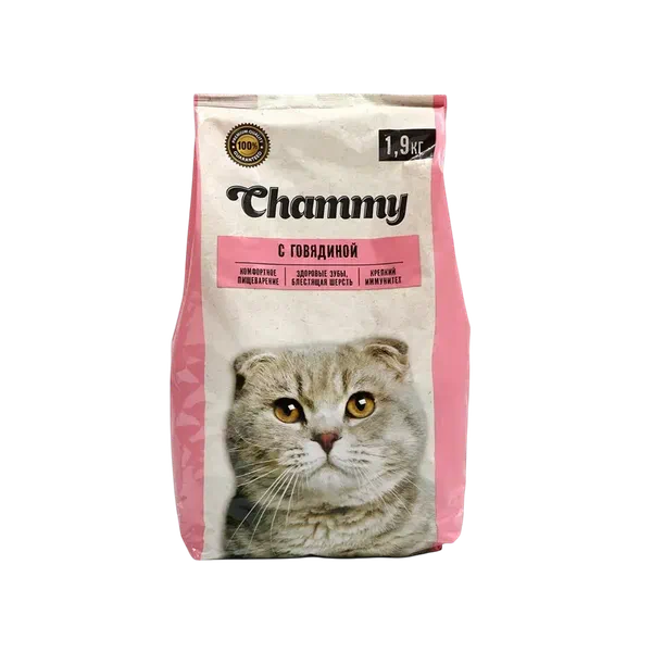 Корм д/ кошек Chammy говядина 1,9кг п/п