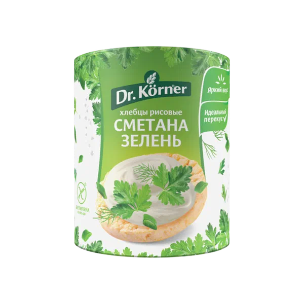 Хлебцы Dr.Korner рисовые сметана зелень 80г