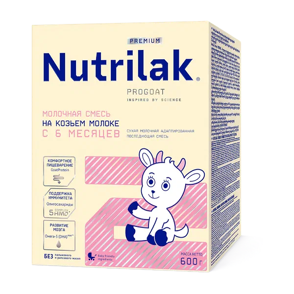 Смесь дет. Nutrilak 2 Premium на козьем молоке с 6 мес. 600г
